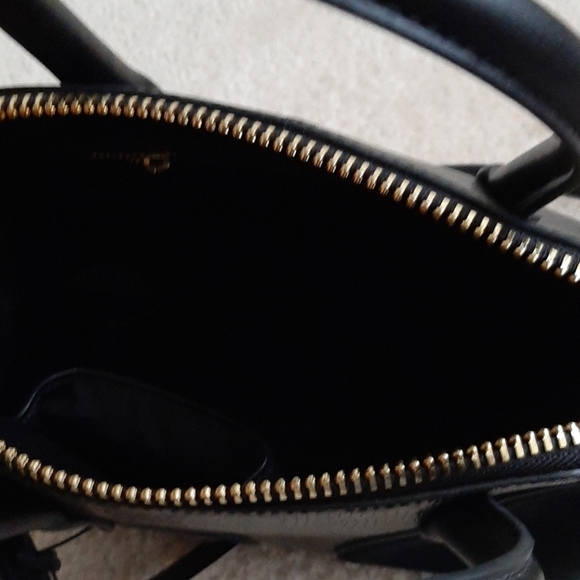 BCBG MAXAZRIA Black Leather Maggie Satchel Purse - Picture 3 of 5